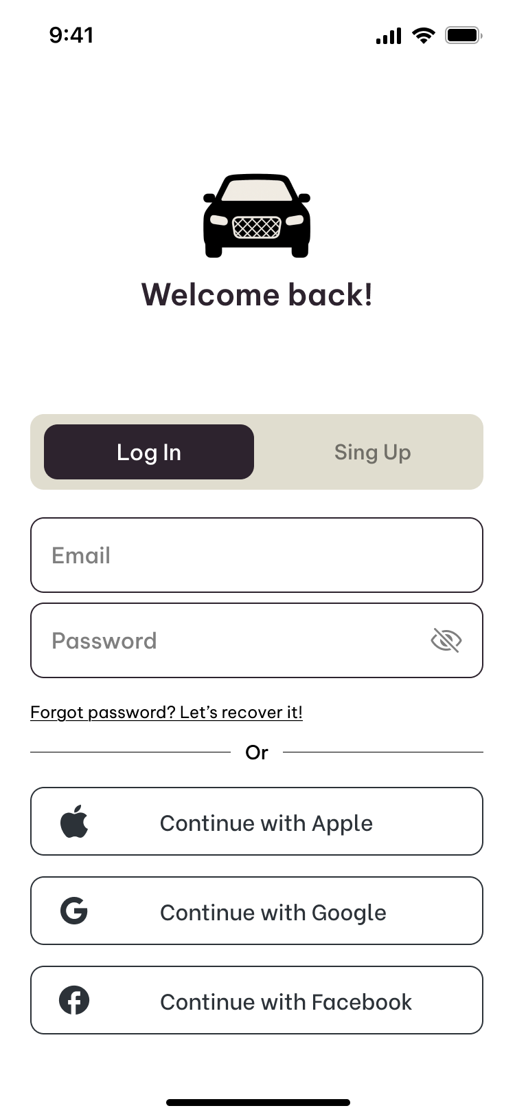 A to B - Taxi App - Screen 2