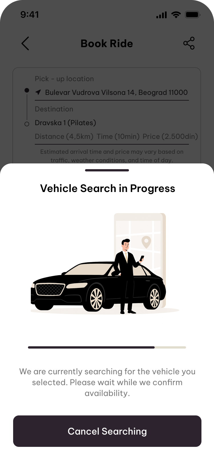 A to B - Taxi App - Screen 4