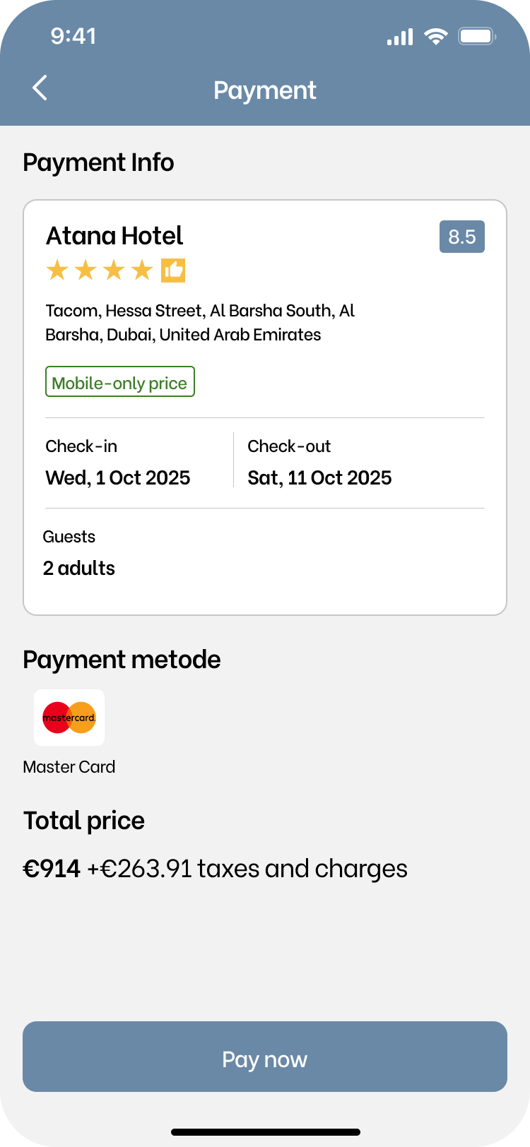 Easy Traveling - Booking App - Screen 1