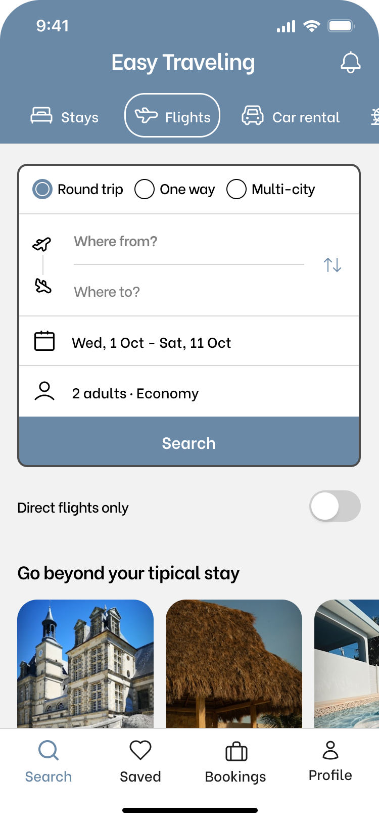 Easy Traveling - Booking App - Screen 2